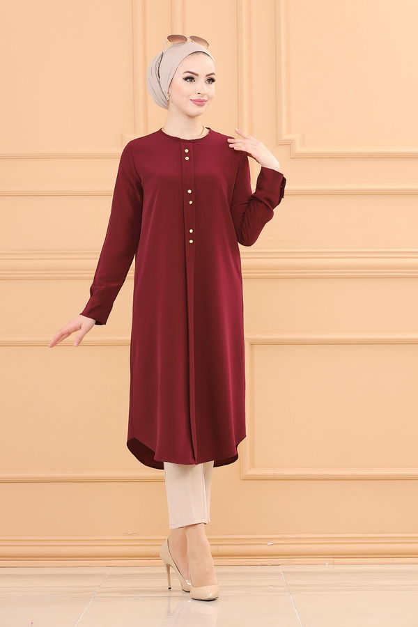 Düz Orta Kadın Mor TUNIK - 3770 MOR