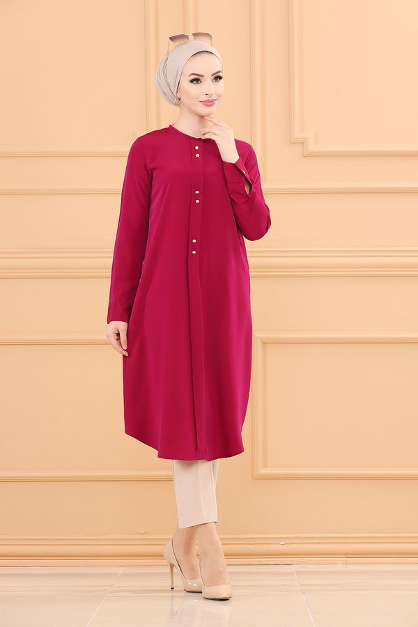 Düz Orta Kadın Mor TUNIK - 3770