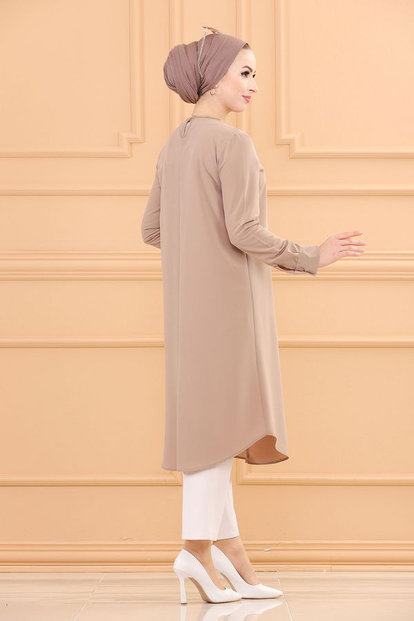 Düz Orta Kadın Vizon TUNIK - 3770