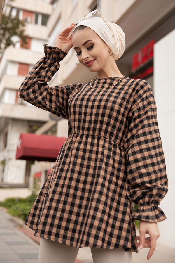 Düz Orta Kadın Taba Tunık TABA - 3777 - 3777 TABA
