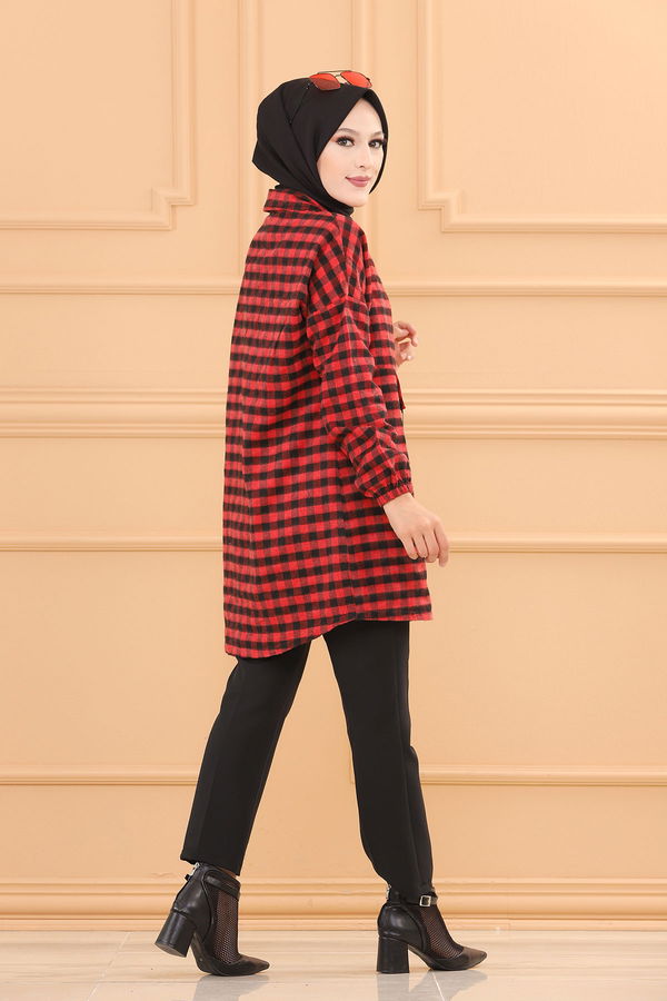 Düz Orta Kadın Bordo TUNIK - 3779