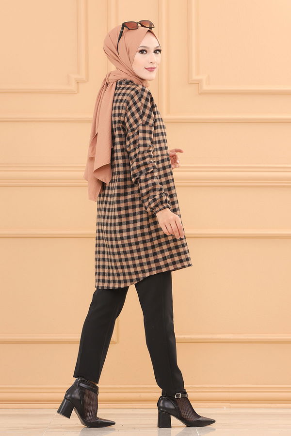 Düz Orta Kadın Taba TUNIK - 3779 TABA