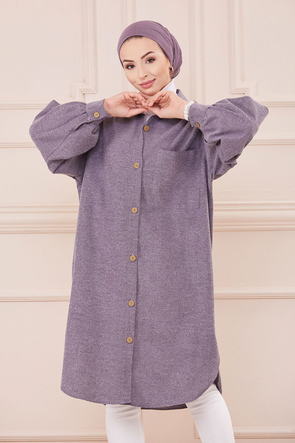 Düz Orta Kadın Lila Tunik LILA - 13275 - 13275 LİLA