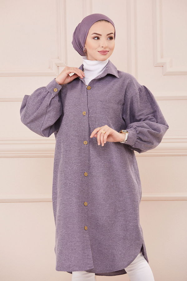 Düz Orta Kadın Lila Tunik LILA - 13275 - 13275 LİLA