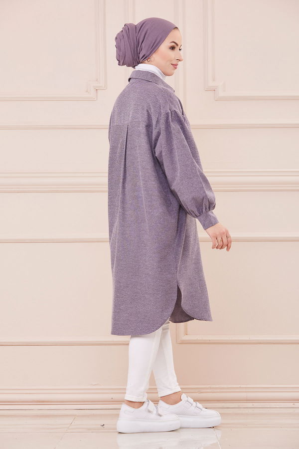 Düz Orta Kadın Lila Tunik LILA - 13275 - 13275 LİLA