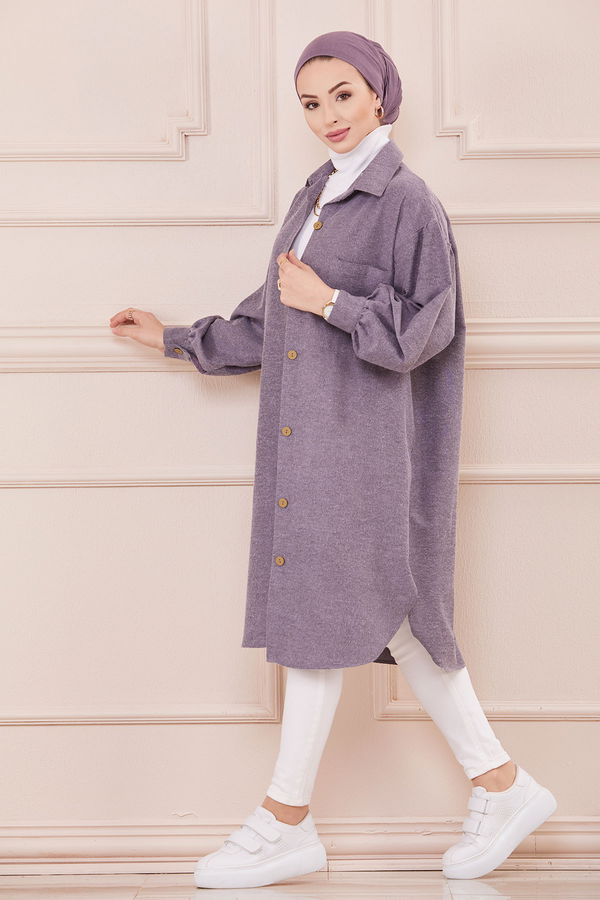 Düz Orta Kadın Lila Tunik LILA - 13275 - 13275 LİLA