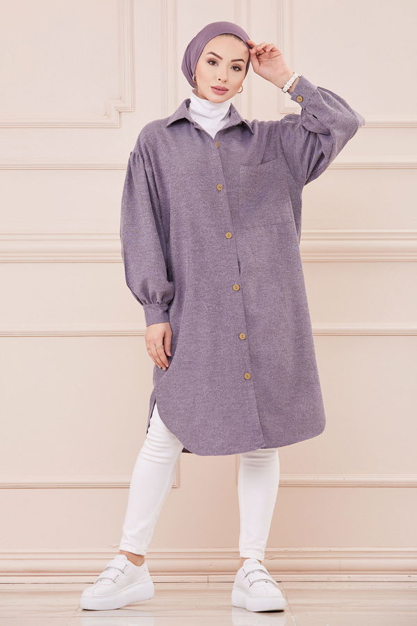 Düz Orta Kadın Lila Tunik LILA - 13275 - 13275 LİLA