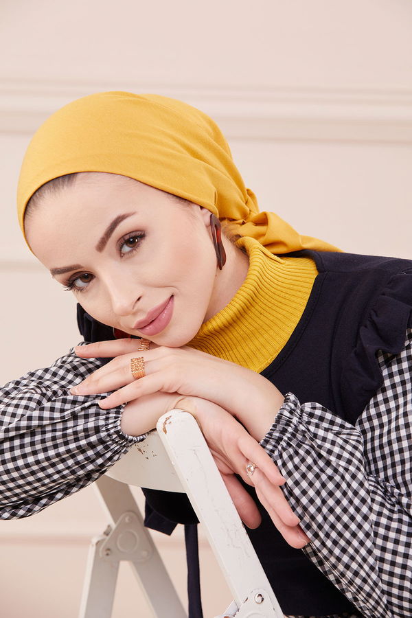 Düz Orta Kadın Lacivert Garnılı Tunık FUSYA MAVI - 3800 - 3800 LACİVERT