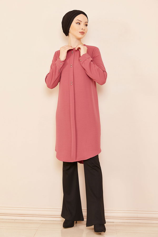 Düz Orta Kadın Pembe Tunık GUL - 3797 - 3797 PEMBE