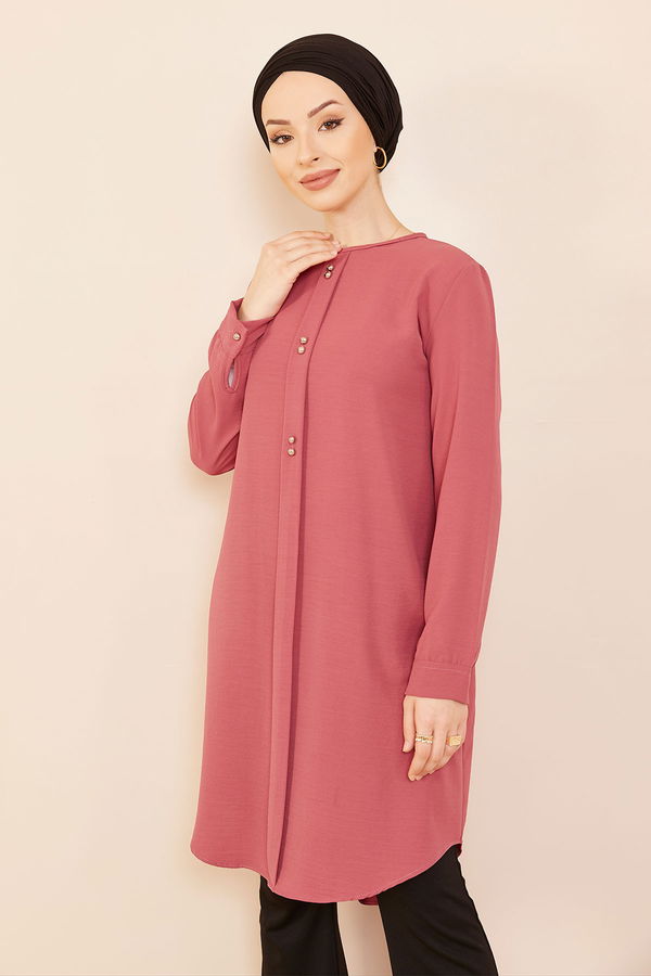 Düz Orta Kadın Pembe Tunık GUL - 3797 - 3797 PEMBE