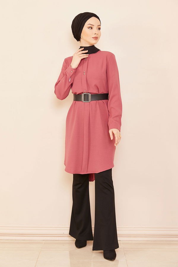 Düz Orta Kadın Pembe Tunık GUL - 3797 - 3797 PEMBE