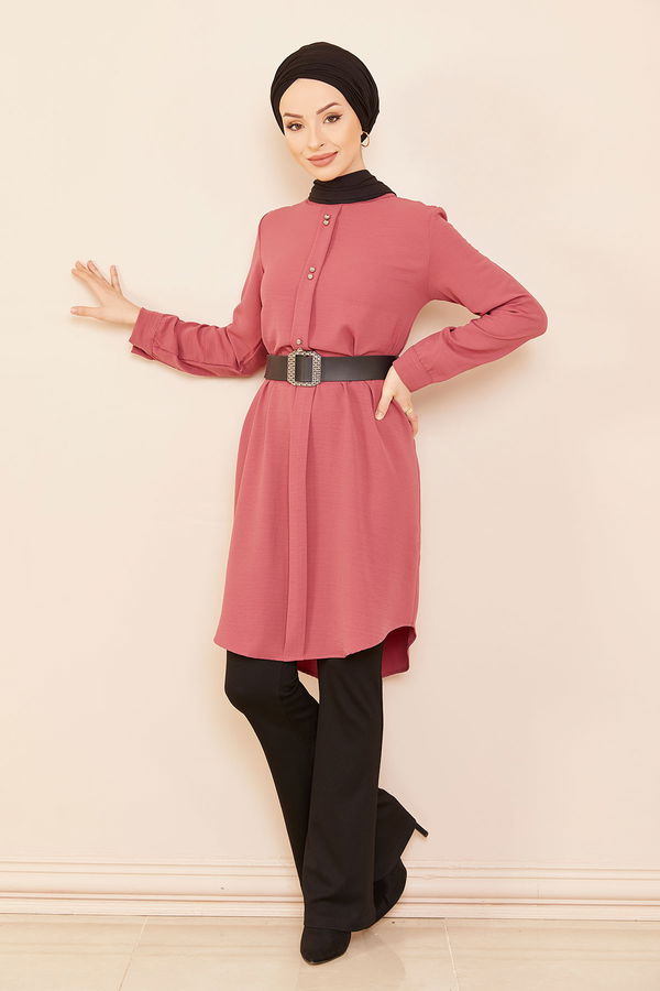 Düz Orta Kadın Pembe Tunık GUL - 3797 - 3797 PEMBE