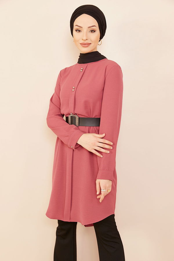 Düz Orta Kadın Pembe Tunık GUL - 3797 - 3797 PEMBE