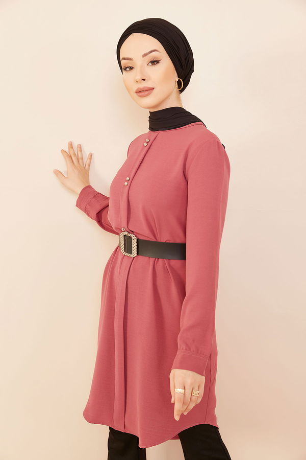 Düz Orta Kadın Pembe Tunık GUL - 3797 - 3797 PEMBE