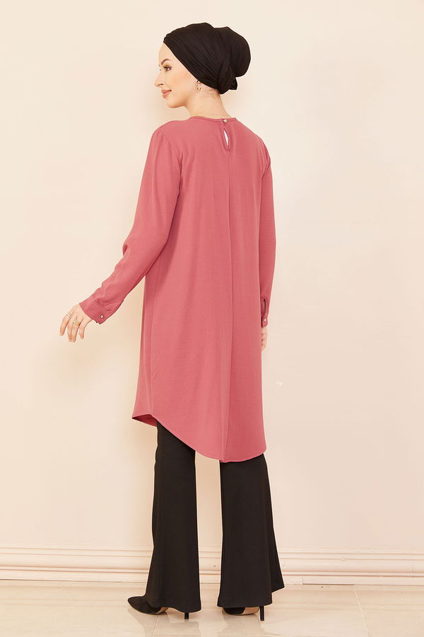 Düz Orta Kadın Pembe Tunık GUL - 3797 - 3797 PEMBE