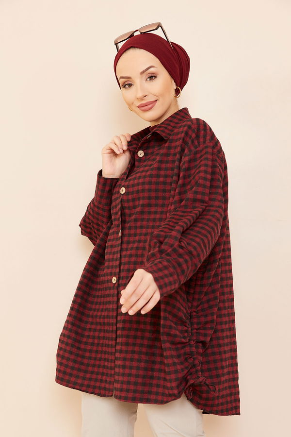 Düz Orta Kadın Bordo Tunık BORDO - 14239 - 14239 BORDO
