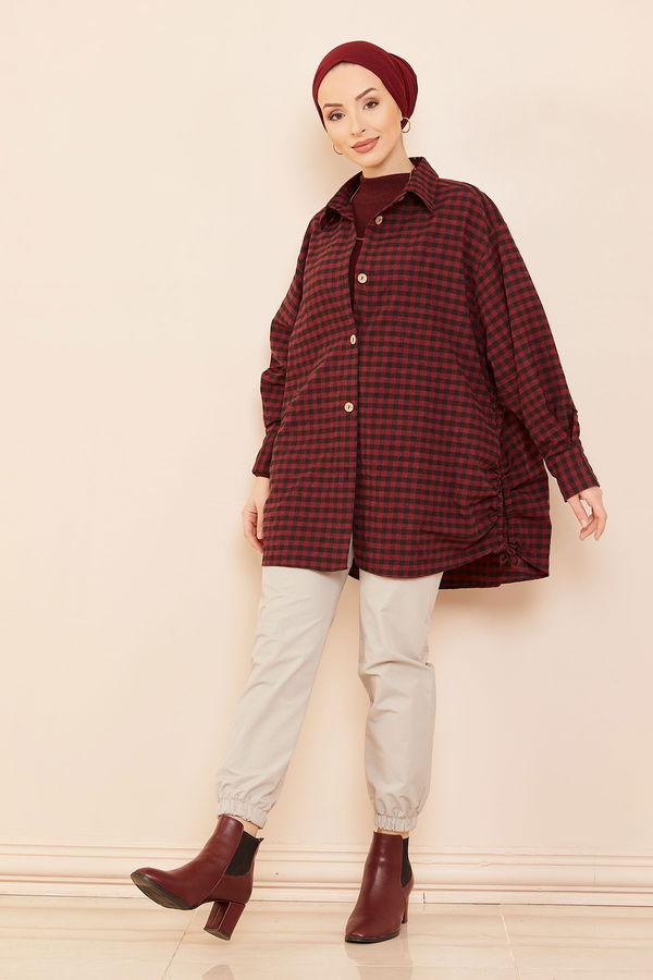 Düz Orta Kadın Bordo Tunık BORDO - 14239 - 14239 BORDO