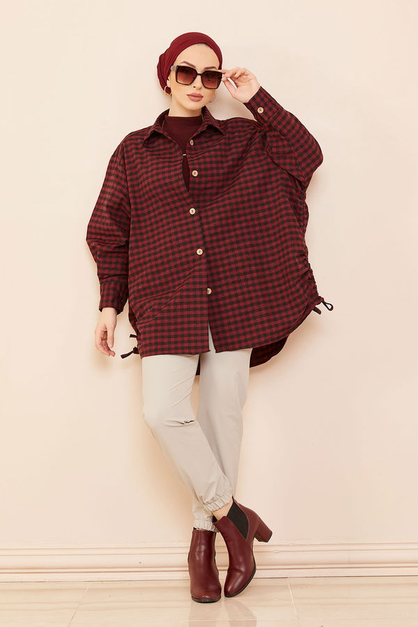 Düz Orta Kadın Bordo Tunık BORDO - 14239 - 14239 BORDO