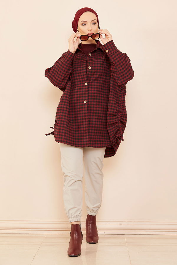 Düz Orta Kadın Bordo Tunık BORDO - 14239 - 14239 BORDO
