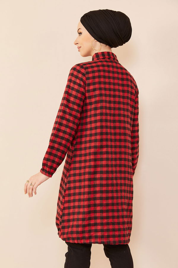 Düz Orta Kadın Bordo TUNIK - 3773