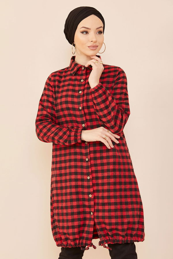 Düz Orta Kadın Bordo TUNIK - 3773
