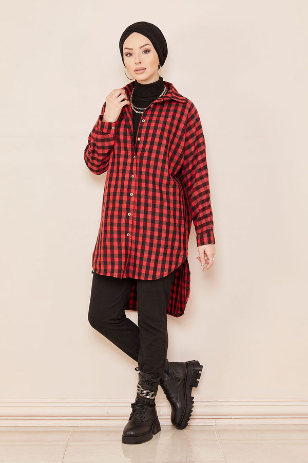 Düz Orta Kadın Bordo YARASA KOL TUNIK - 3774 BORDO
