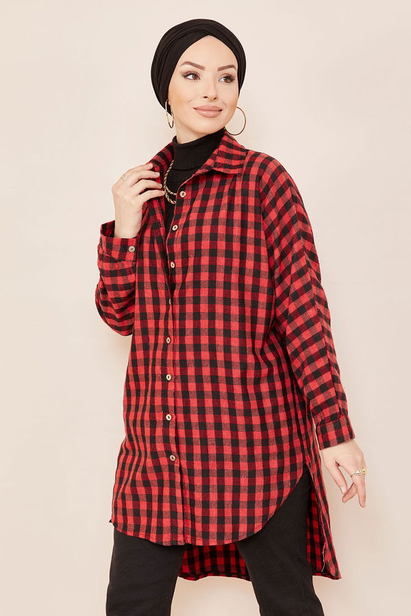Düz Orta Kadın Bordo YARASA KOL TUNIK - 3774 BORDO