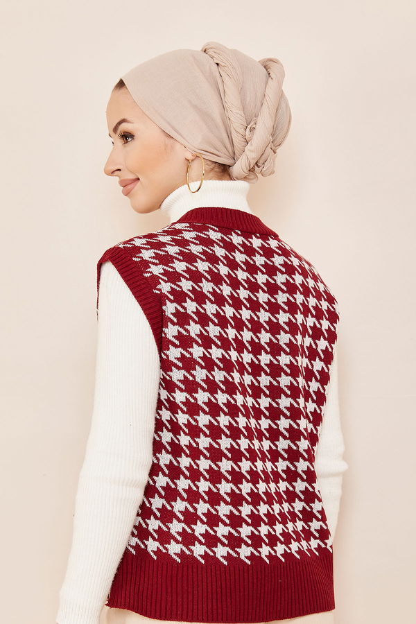 Düz Orta Kadın Bordo Suveter BORDO - 20718 - 20718 BORDO