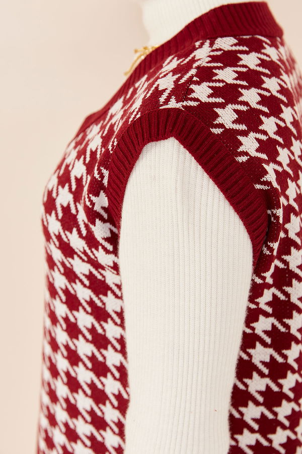 Düz Orta Kadın Bordo Suveter BORDO - 20718 - 20718 BORDO