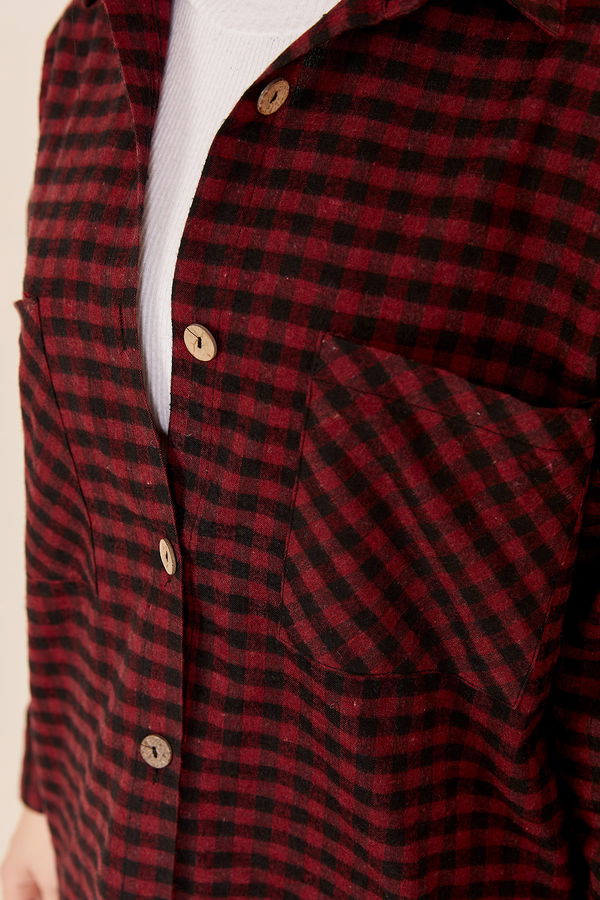 Düz Orta Kadın Bordo Tunık BORDO - 8859 - 8859 BORDO
