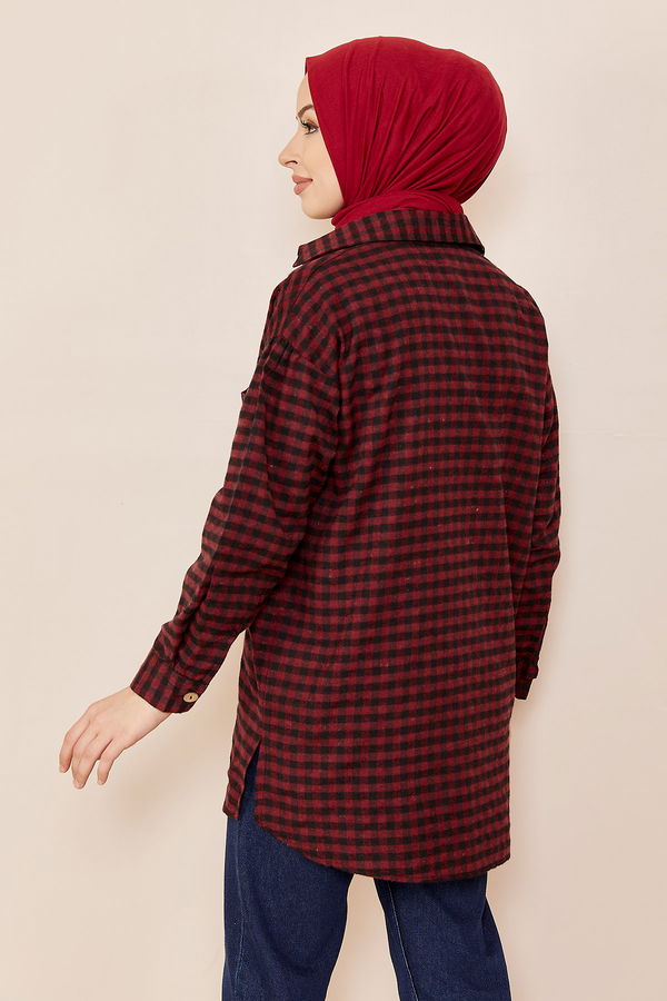 Düz Orta Kadın Bordo Tunık BORDO - 8859 - 8859 BORDO