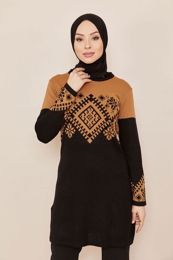 Düz Orta Kadın Vizon TUNIK - 20849