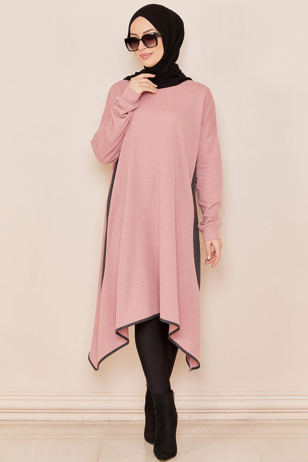 Düz Orta Kadın Pembe TUNIK - 8791