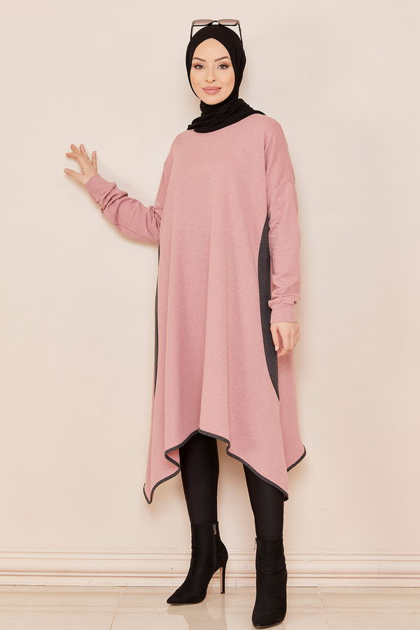Düz Orta Kadın Pembe TUNIK - 8791