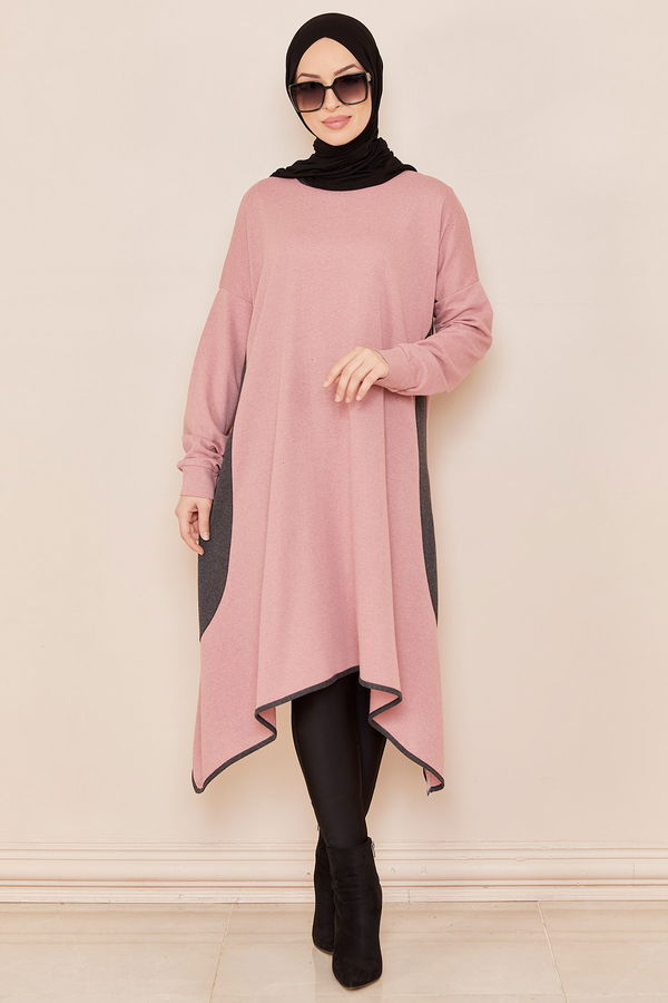 Düz Orta Kadın Pembe TUNIK - 8791