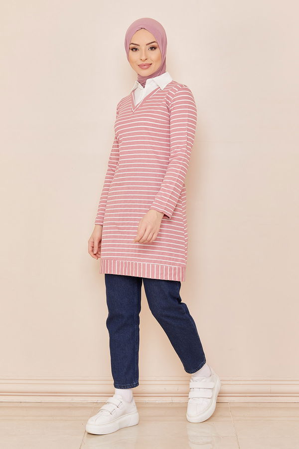 Düz Orta Kadın Pembe Tunık GUL - 3760 - 3760 PEMBE
