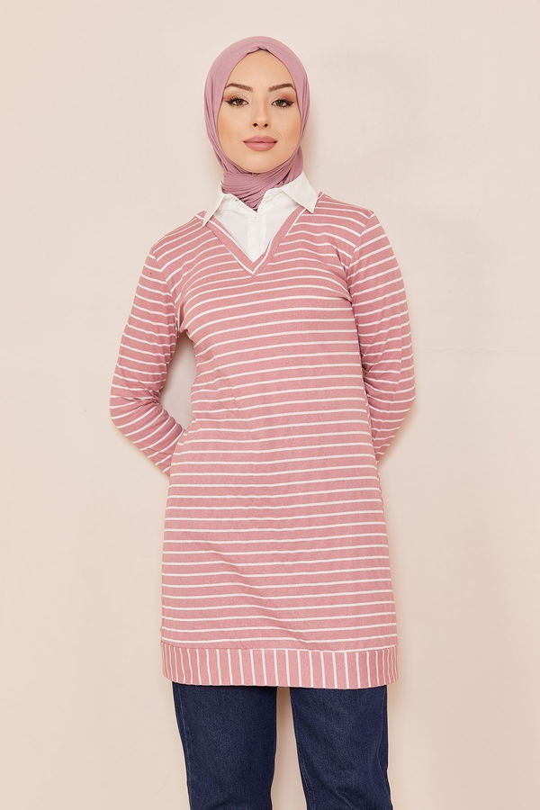 Düz Orta Kadın Pembe Tunık GUL - 3760 - 3760 PEMBE