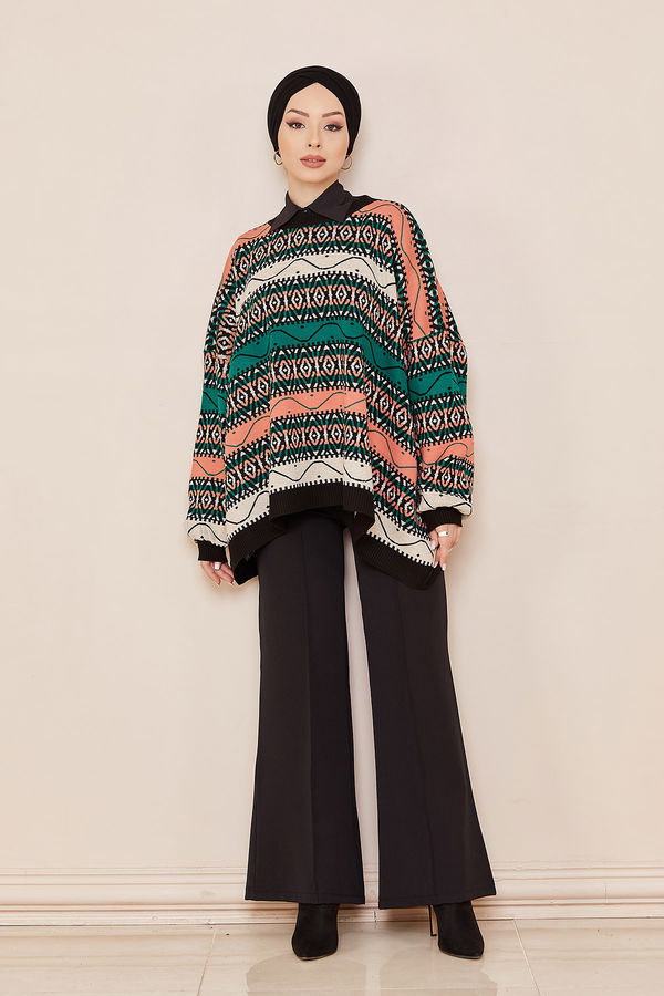 Düz 0.374 Kadın Yeşil Tunik Pantalon - 20864