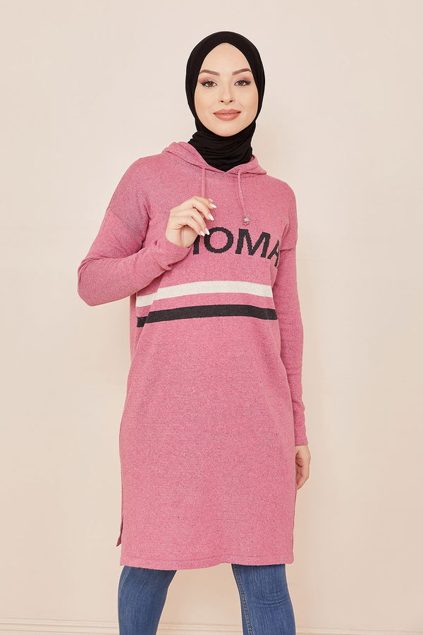Düz Orta Kadın Fuşya Sweat - 20866 FUŞYA
