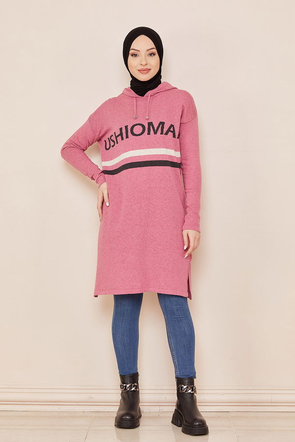 Düz Orta Kadın Fuşya Sweat - 20866 FUŞYA