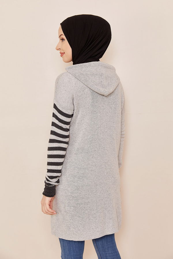 Düz Orta Kadın Gri Sweat - 20867