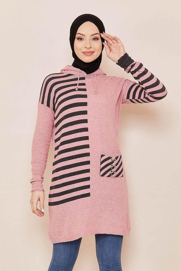 Düz Orta Kadın Pembe Sweat - 20867 PEMBE