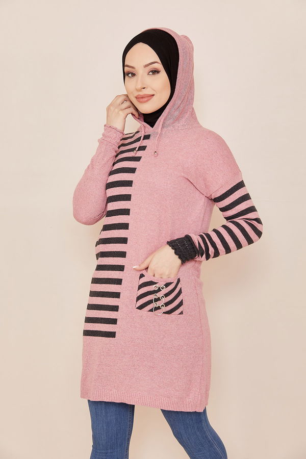 Düz Orta Kadın Pembe Sweat - 20867 PEMBE