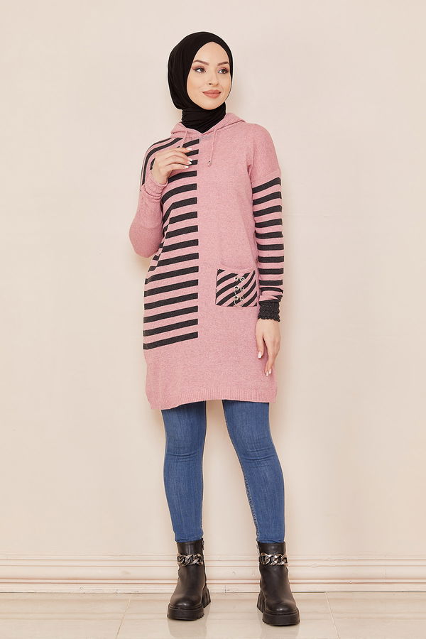 Düz Orta Kadın Pembe Sweat - 20867 PEMBE
