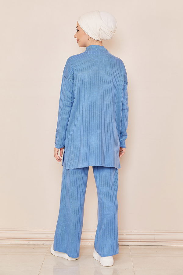 Düz Orta Kadın Petrol Tunik Pantalon - 20862