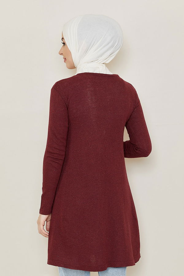 Düz Orta Kadın Bordo Tunik - 20870 BORDO
