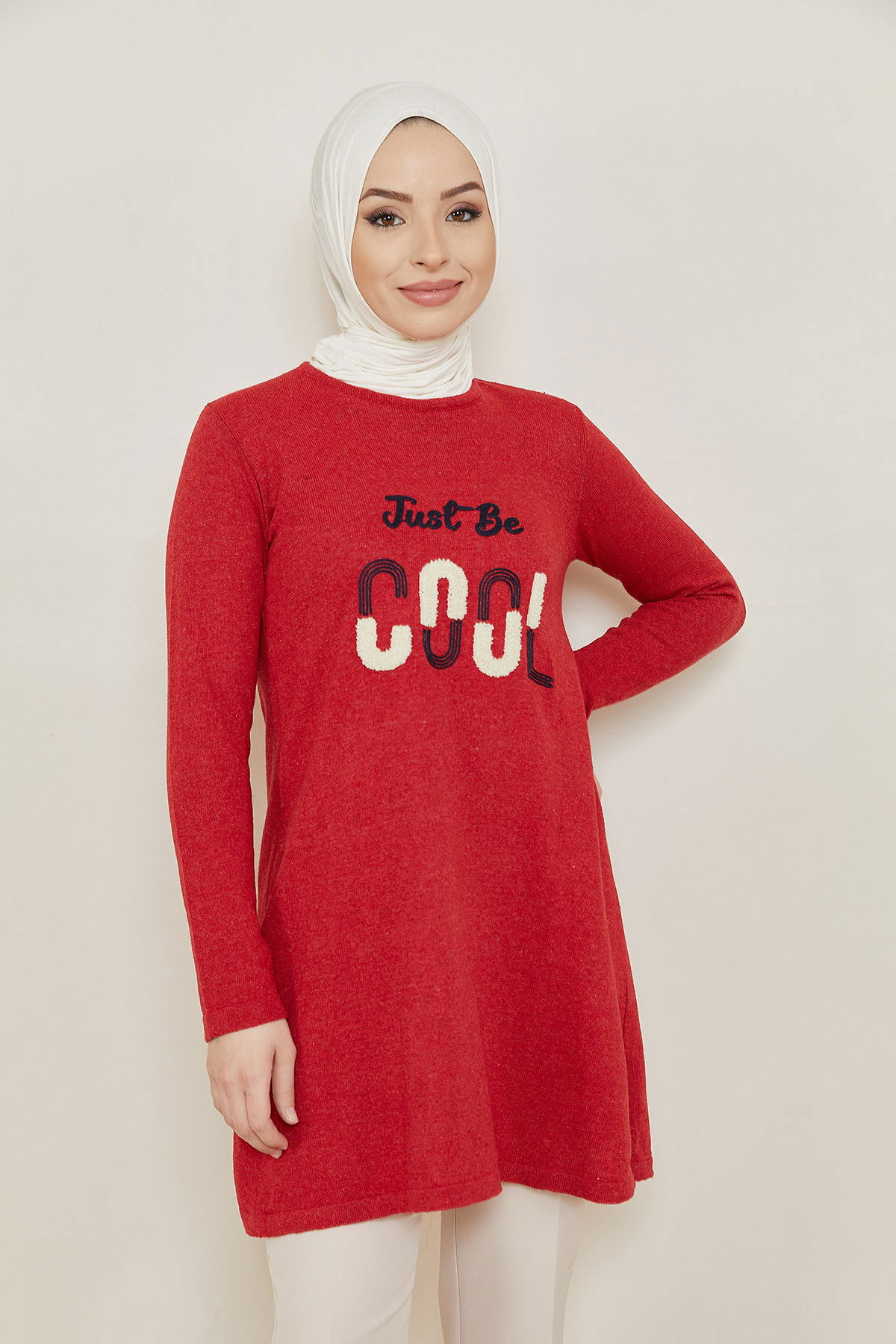 Düz Orta Kadın Kırmızı Tunik - 20869