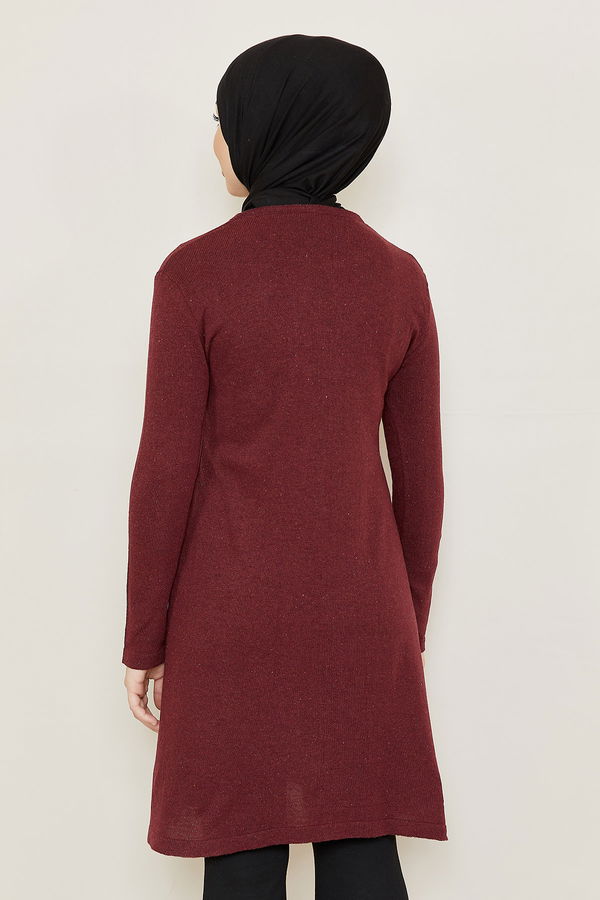 Düz Orta Kadın Bordo Tunik - 20874 BORDO