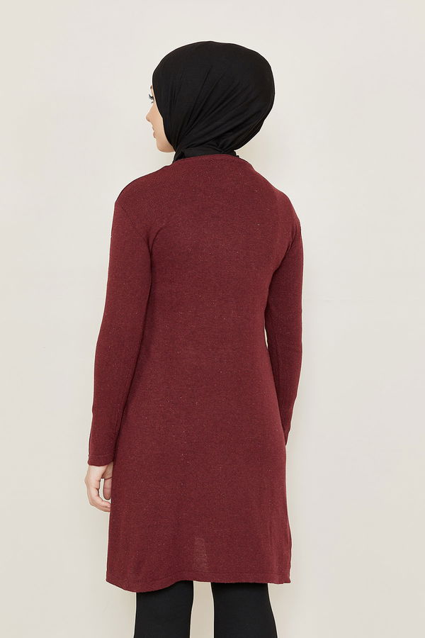 Düz Orta Kadın Bordo Tunik - 20878 BORDO