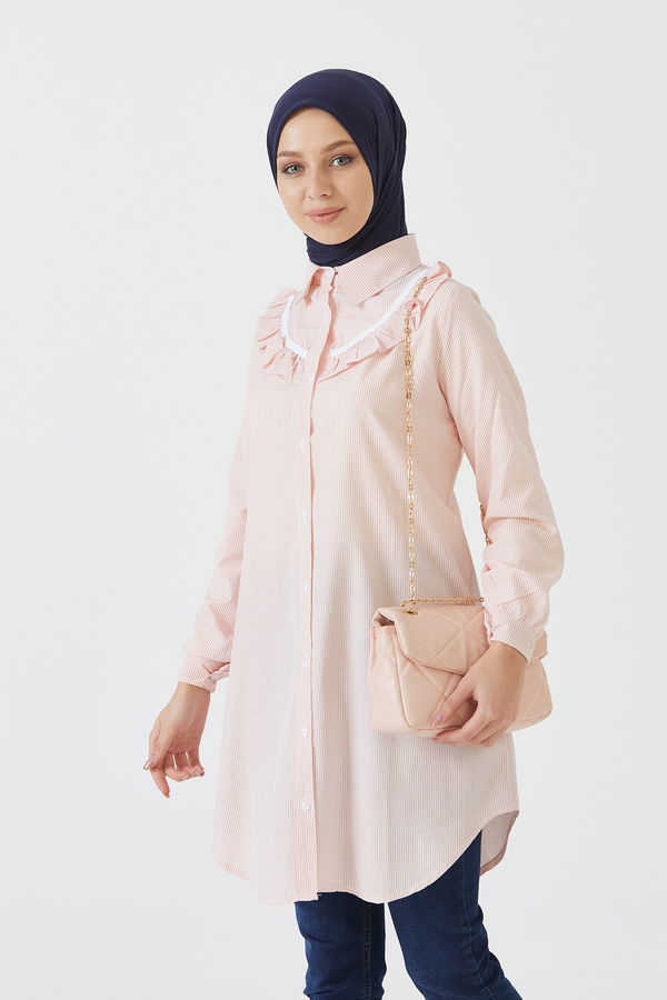 Düz Orta Kadın Pembe TUNIK - 3498
